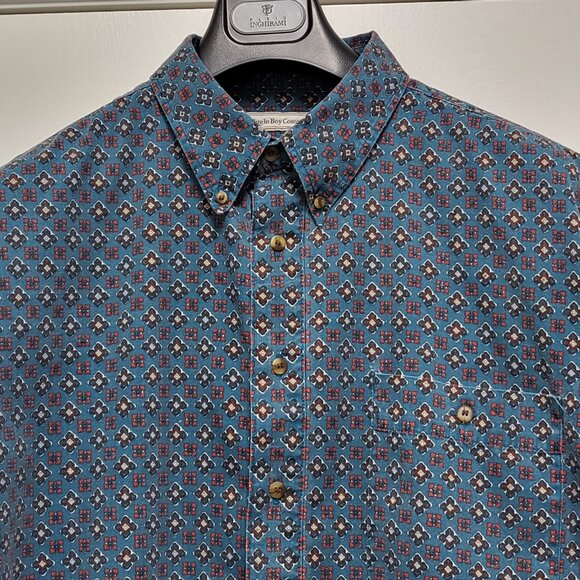 Vintage Bugle Boy Mens Shirt Button Up XXL Geometric All Over Print Short Sleeve - Picture 3 of 14